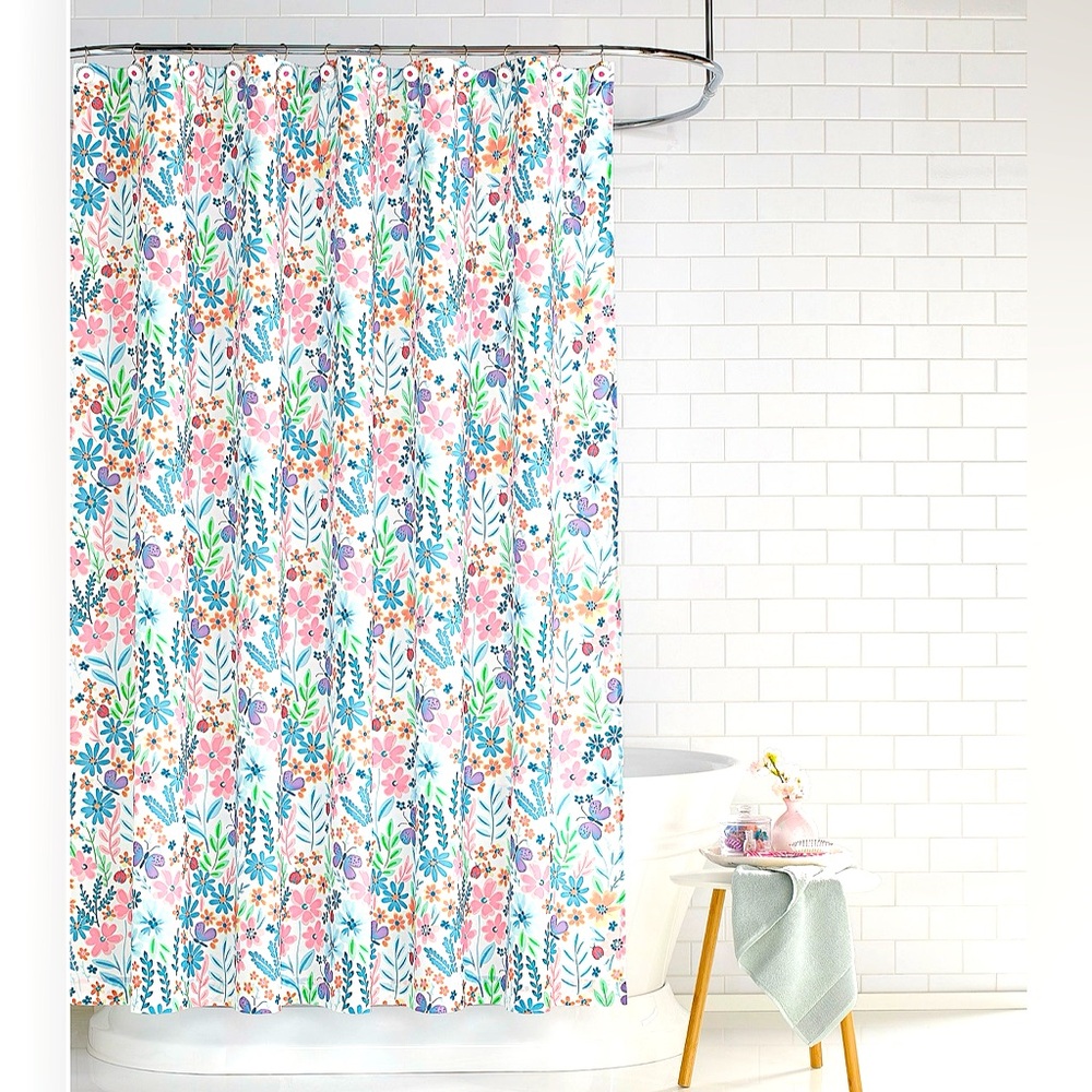 Charter Club Butterfly Garden Shower Curtain With Hooks